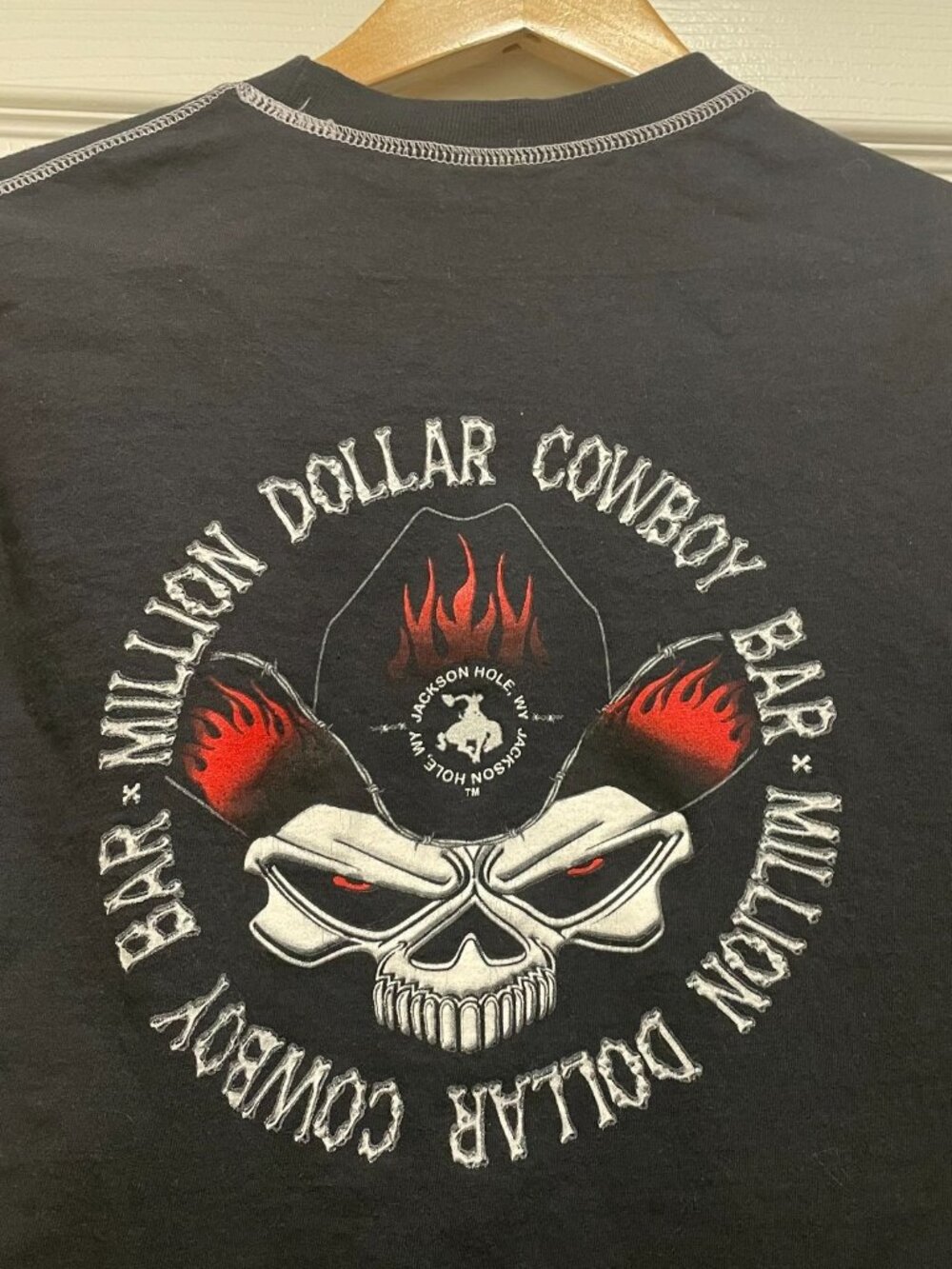 Million Dollar Cowboy Bar T-Shirt Men's Size L Black Jackson Hole Graphic Tee